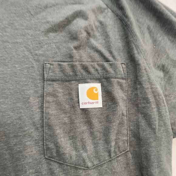 Carhartt Force Shirt Mens Medium Gray Pockets Relaxed Fit Short Sleeve Workwear - Picture 3 of 7